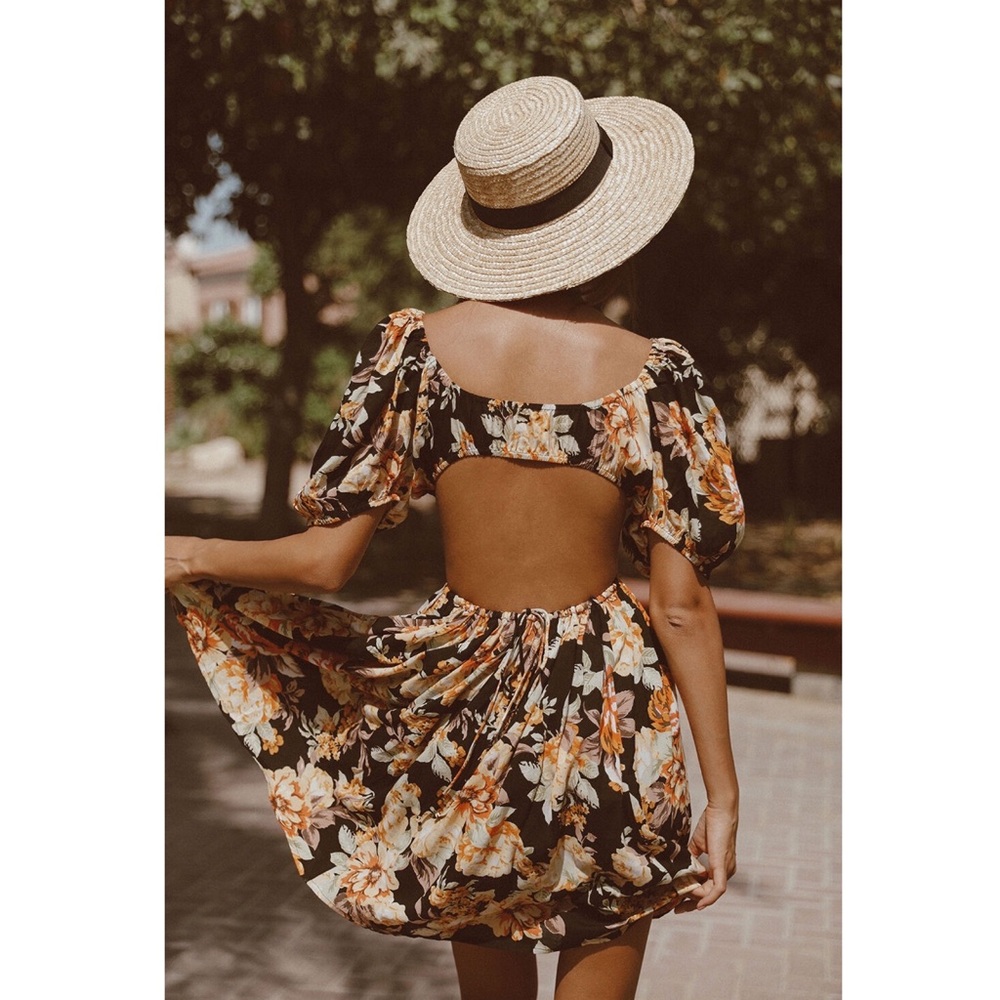 BARDOT Floral Cut Out Open Back Minidress size 6 / S